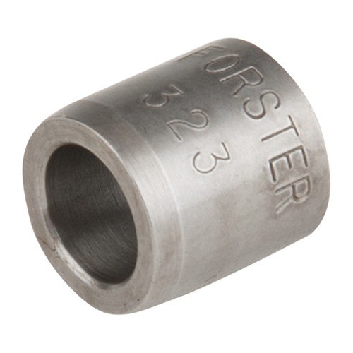 Forster neck sizing bushings ensure precise sizing with .001" increments, are cryogenically treated for durability, and are compatible only with Forster Precision Plus Bump Dies.