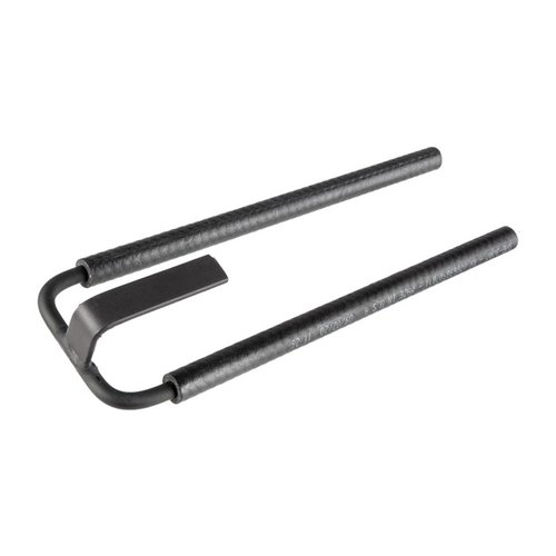 Effortlessly remove AR-15, M-16, and AR-10 handguards with the durable steel tool featuring rubber handles for a secure grip and a sleek matte black finish.