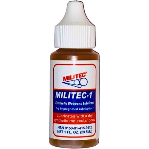 MILITEC-1 OIL offers self-lubricating protection, prevents jams and corrosion, and ensures reliable firearm function in extreme conditions.