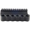 The Mesa Tactical Receiver Mount Shotshell Holder securely holds 6 extra 12 gauge shells for fast tactical reloads, featuring durable aluminum construction and easy installation.