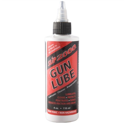 SLIP 2000 Gun Lube is an all-in-one synthetic CLP that cleans, lubricates, and protects, reducing wear and cleaning frequency without attracting dirt.