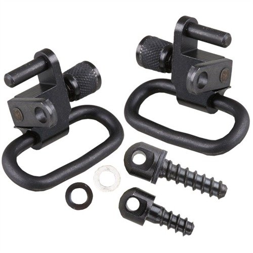 Durable all-steel swivels with a quick-release system ensure reliability and versatility for multiple rifles, featuring secure locking to prevent accidental opening.