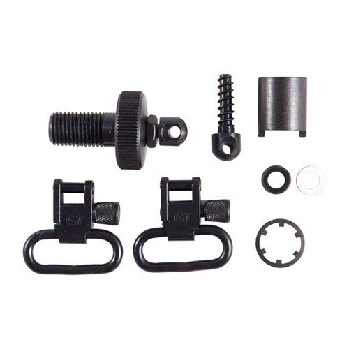 The GROVTEC US GTSW-37 Moss 500 Swivel Set offers a rugged, all-steel quick-release system for easy sling attachment on your 12 gauge shotgun.