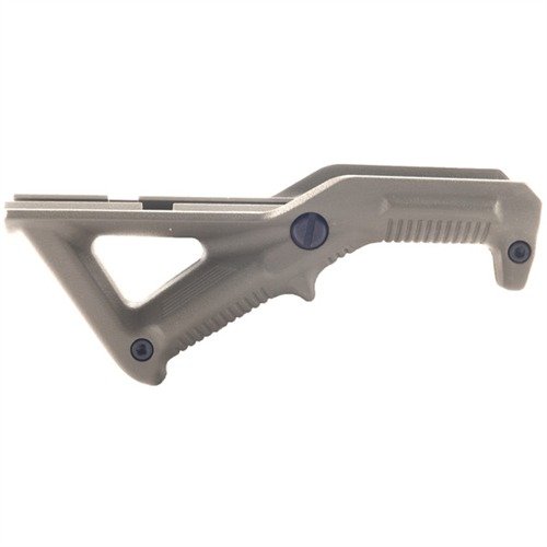 The Magpul AFG1 Angled Fore Grip enhances weapon control and pointability while reducing fatigue, made from reinforced polymer and compatible with Picatinny rails.
