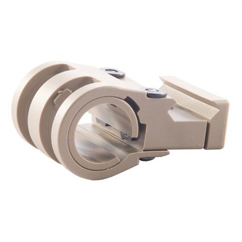 The Viking Tactics Light Mount offers a lightweight, versatile design for easy flashlight access, fitting most .80" or 1" lights on any Picatinny rail.