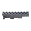 Easily mount a tactical optic on your AK-pattern rifle with this no-gunsmithing steel rear sight rail, featuring a reliable backup iron sight.