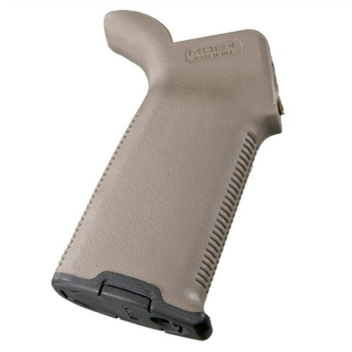 Enhance your shooting control with the MAGPUL MOE+ Grip, featuring a rubber-coated surface, durable polymer construction, and internal storage for essentials.