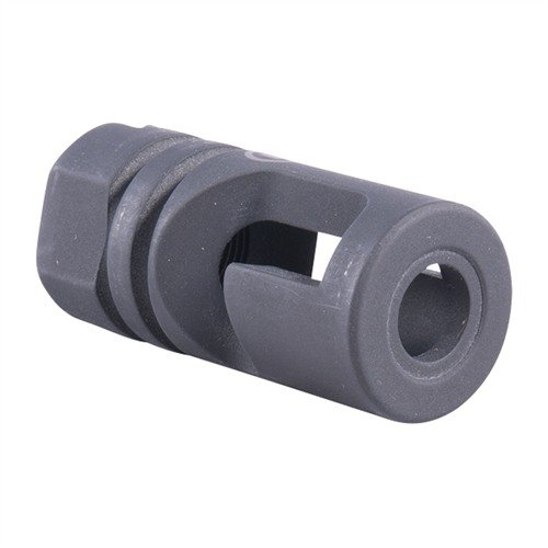 The J-TAC47 Compensator reduces recoil on AK-47 rifles without increasing blast noise, featuring a heat-resistant washer and a matte black finish for seamless integration.