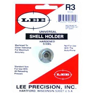 The LEE Precision Universal Shellholder #3 fits most reloading presses, ensuring versatility and ease of use, although it is not compatible with Lee Auto Prime.