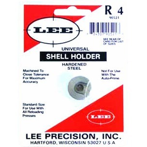 The LEE Precision Universal Shell Holder #4 is compatible with most reloading presses, ensuring versatility and ease of use for your reloading needs.