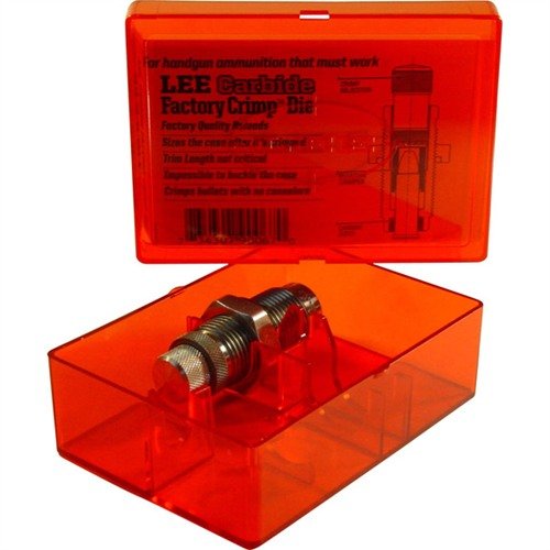 The LEE Precision Carbide Factory Crimp Die ensures reliable chambering and accurate ammo with easy adjustment and no need for case lube, saving you time.