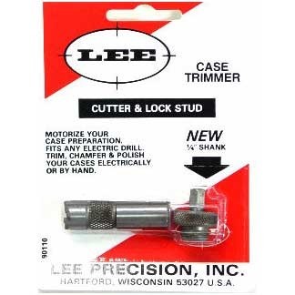 The Lee Cutter & Lock Stud allows precise case trimming to SAMMI Specs, easily used by hand or drill, made from hardened steel to reduce setup time and errors.