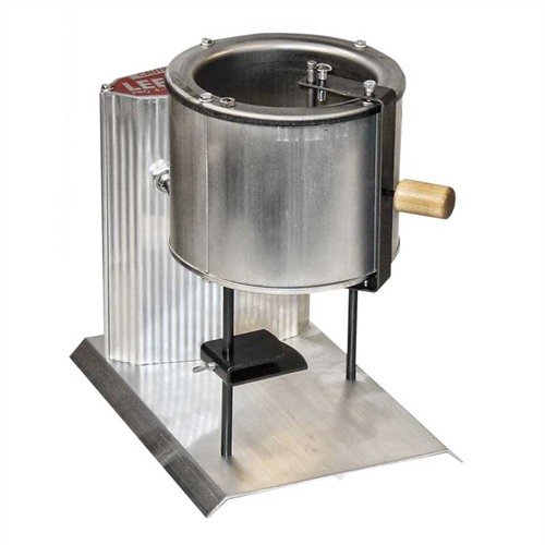 The LEE PRO 4-20 Lead Melter features a 20 lb capacity, adjustable mold guide, quick melting 700-watt heater, and a precise flow control valve for efficient casting.