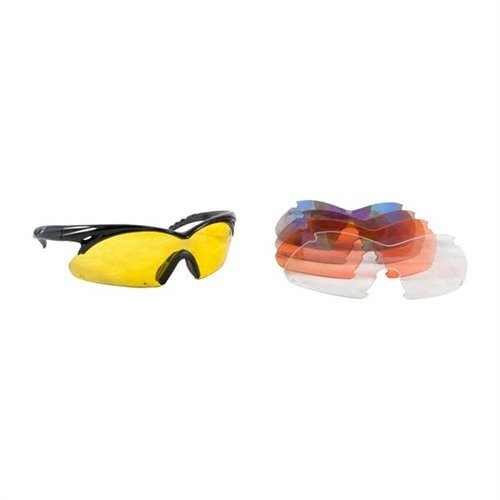 Experience ultimate eye protection with RADIANS SHIFT™ glasses, featuring 5 interchangeable lenses for any lighting, a comfortable polymer frame, and 99.9% UV protection.