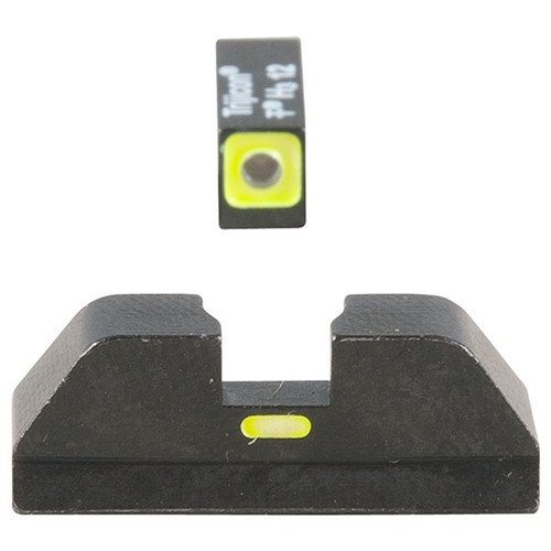 Enhance your Glock with Ameriglo CAP Night Sights featuring a bright green tritium front, easy alignment rear, and a durable black nitride finish for precision shooting.