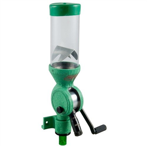 The Redding Competition Model 10X Powder Measure offers precision metering for light powder charges, ideal for small cartridges and adaptable for both left and right-handed use.