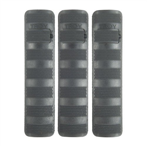Enhance your grip and protect your hands with TROY Industries Picatinny Battle Rail Covers; easy slide-on installation for comfort and heat protection.