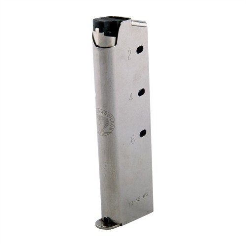 Experience reliability with Tripp Research 1911 7rd magazines featuring a stainless steel body, hybrid polymer/steel follower, and options for welded or polymer base pads.