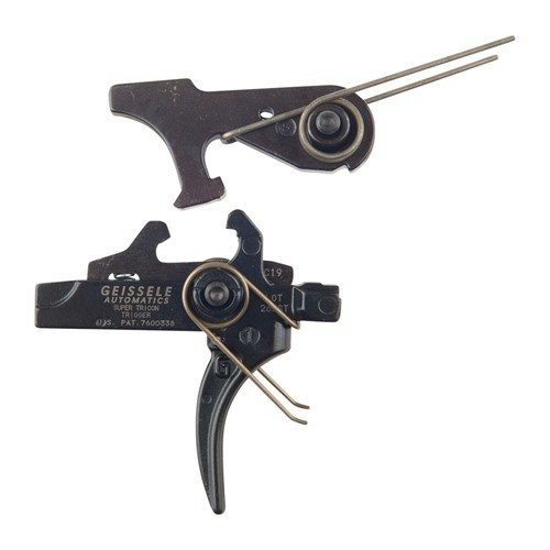 The Geissele Super Tricon Trigger offers a reliable 2-stage pull, non-slip surface for harsh conditions, and stainless steel springs for durability in wet environments.