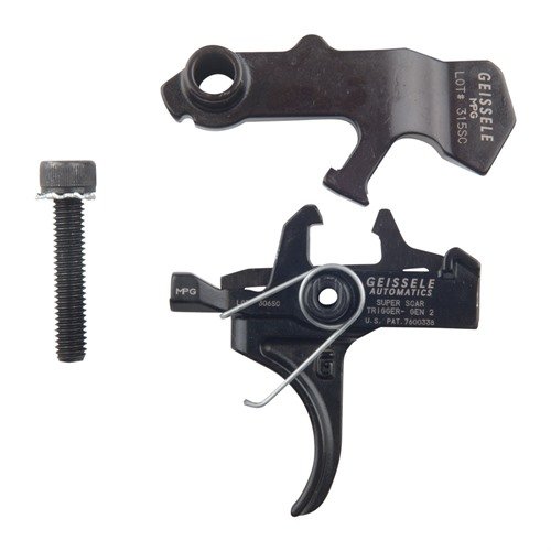 Enhance your FN SCAR with the Geissele Super SCAR trigger, featuring a reliable 2-stage pull for CQB and mid-range precision, complete with Aeroshell #6 Lubricant.