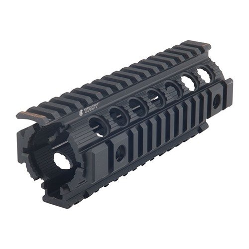 Upgrade your M4/M16 with Troy's Enhanced Drop-In Battle Rail, featuring easy installation, MIL-STD Picatinny Rails, and durable aircraft aluminum construction.