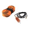 Experience quick and easy firearm maintenance with the KNOCKOUT 2-PASS GUN ROPE CLEANER, featuring a brush, feed line, and washable rope for various calibers.