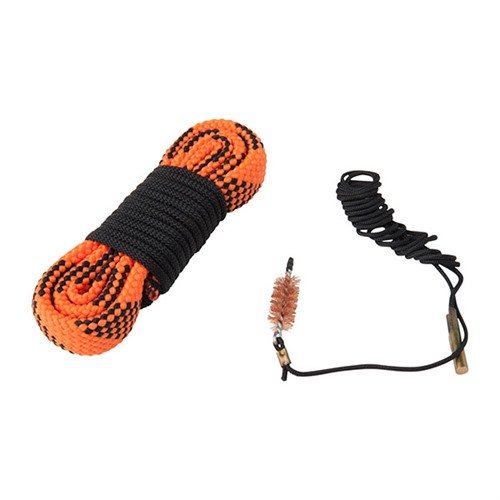 Experience effortless gun cleaning with the KNOCKOUT 2-PASS GUN ROPE CLEANER, featuring a quick two-pass system, brush, feed line, and washable rope for 9MM.