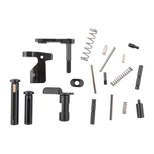 The CMMG 308 AR Gunbuilder's Lower Parts Kit features LR308 takedown pins, an upgraded bolt catch, and essential components for reliable assembly.
