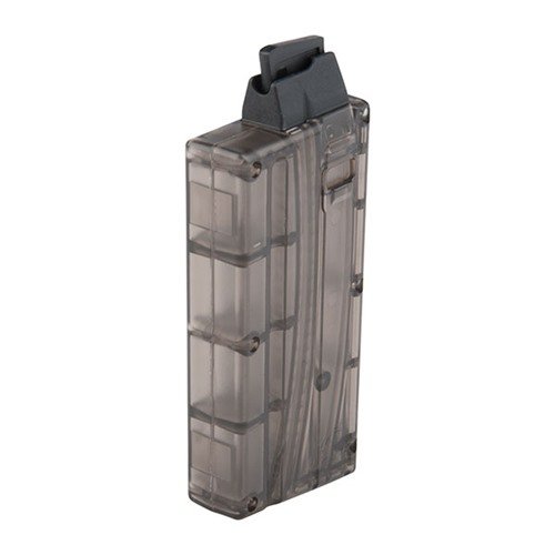 The BLACK DOG MACHINE AR-15 10RD Sonic Weld Magazine offers a rigid, screw-free design with clear smoke body for easy round count and reliable nylon feedlips.