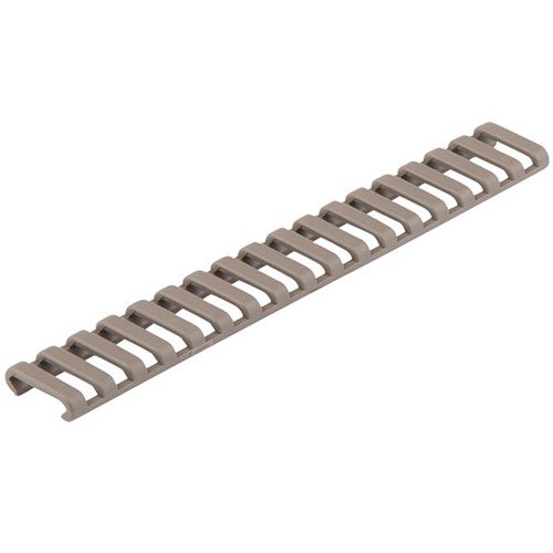 Enhance grip and protect your AR-15 with the Magpul ladder rail panel, fitting 18 Picatinny slots, made from slip-resistant Santoprene for superior control.