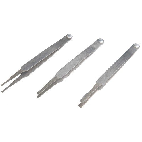 Enhance your gunsmithing with RAMRODZ's Diamond Tip Pivot Handle Tweezers, featuring stainless steel construction and diamond-coated tips for precision handling.