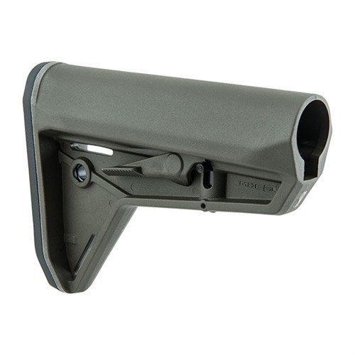 The MAGPUL MOE-SL Stock offers a slim design, easy adjustments, anti-rattle fit, and a non-slip butt-pad, optimized for use with body armor and modular gear.