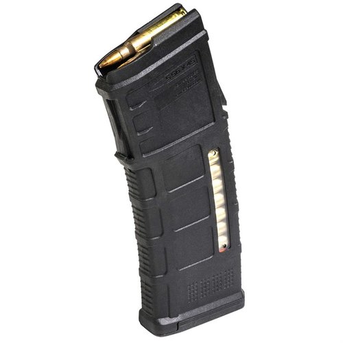 The MAGPUL PMAG 30 AUS GEN M3 Window offers 30-round capacity, transparent windows for round count, reliable feeding, and easy disassembly for cleaning.