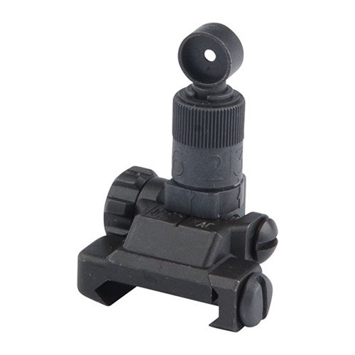 The KAC 600 Meter Micro Rear Sight offers precision, durability, and a low-profile design, enabling rapid target engagement from 200 to 600 meters on Picatinny rails.