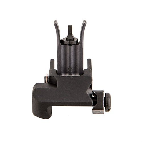 The KAC M4 Flip-Up Front Sight offers low-profile durability, precise elevation adjustment, and robust protection, making it ideal for tactical use on Picatinny rails.