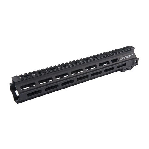 The Geissele Automatics 13.5" MK 8 Handguard features a lightweight, free-floating design with M-LOK points for versatile accessory placement and enhanced durability.