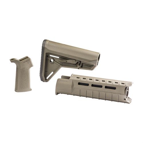 Upgrade your AR-15 with Magpul's MOE SL Furniture Set featuring a sleek stock, modular M-LOK hand guard, and ergonomic grip for enhanced control and comfort.