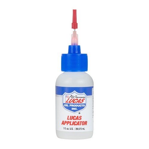 The Lucas Oil Applicator Bottle features a precision needle for accurate one-drop applications, ideal for lubricants and solvents in hard-to-reach areas.