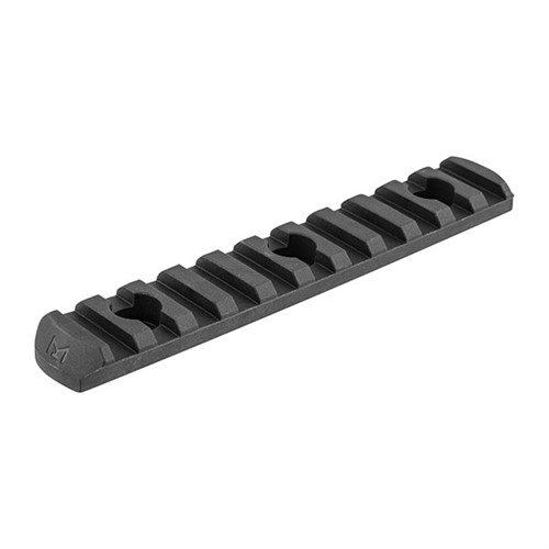 The MAGPUL M-LOK Polymer Rail offers a lightweight, durable solution for attaching Picatinny accessories, featuring beveled ends for safety and easy installation.