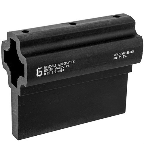 The Geissele Reaction Block offers a stable platform for lower receiver assembly, allowing 90-degree rotation for easy buffer retainer nut installation and hands-free operation.