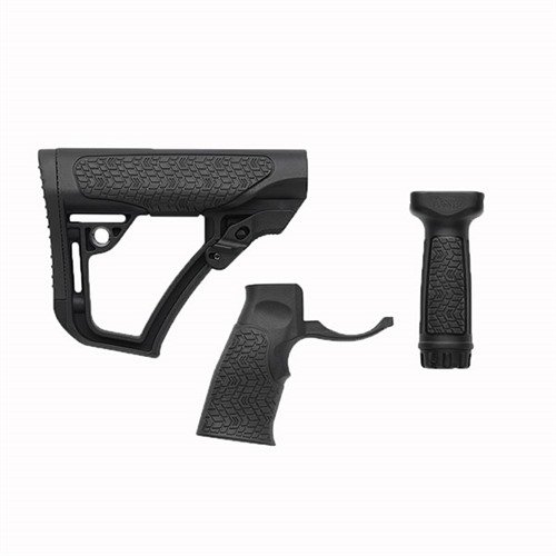 Upgrade your AR-15 with the Daniel Defense Collapsible Furniture Set for enhanced control, ergonomic grip, and customizable fit with durable polymer construction.