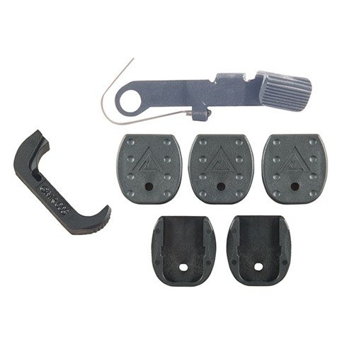 Enhance your Glock with the Vickers Accessory Pack: faster mag changes, durable floor plates, and redesigned thumb pads for improved performance in any condition.