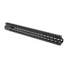 The BCM KMR Alpha Handguard offers free-floating accuracy, lightweight aluminum construction, ample KeyMod™ slots, and a comfortable flat-bottomed design.