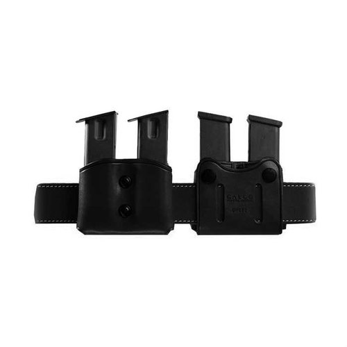 The GALCO DMC™ Double Mag Carrier features a wrap-around design, adjustable tension, and premium saddle leather, fitting belts up to 1 3/4" for ambidextrous use.