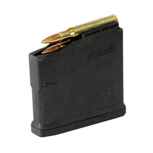The MAGPUL PMAG 5 AC L is a lightweight, durable polymer magazine for .300 Win Mag and compatible AICS long actions, featuring self-lubricating follower and stainless steel spring.