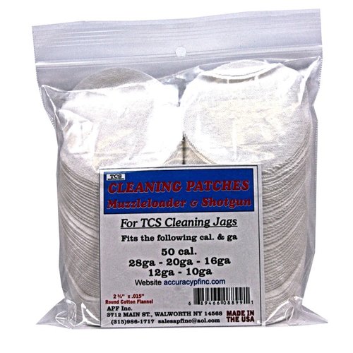 TCS Cleaning Patches are made of 100% cotton flannel, offering perfect fit and function for various calibers, ensuring efficient cleaning for your firearms.