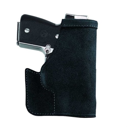 The Galco Pocket Protector holster offers discreet front pocket carry, quick access, and one-handed draw, crafted from premium Center Cut Steerhide for durability.