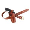 The Dual Action Outdoorsman holster offers versatile carry options, premium saddle leather, adjustable tension, and a secure retention strap for outdoor adventures.
