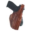 The Galco PLE Paddle Holster offers a thumb break for quick access, premium saddle leather construction, and easy attachment for belts up to 1 3/4".