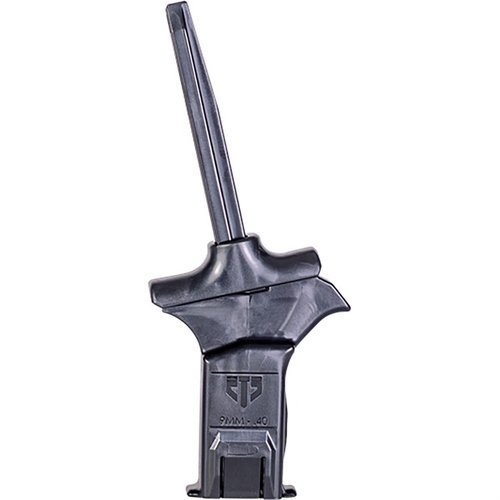 The Universal Pistol Magazine Loader makes loading 9mm and .40 S&W magazines quick and easy, reducing sore thumbs and increasing time at the range.